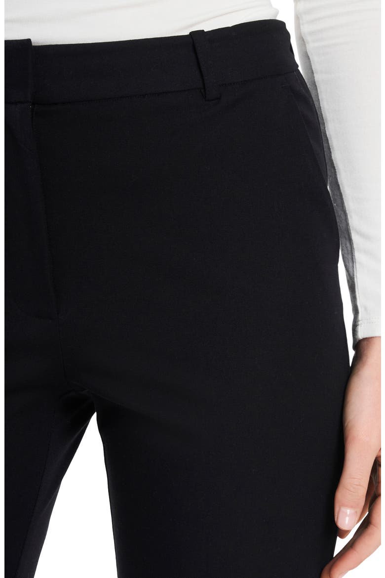 Flat Front Crop Straight Leg Trousers, Alternate, color, RICH BLACK