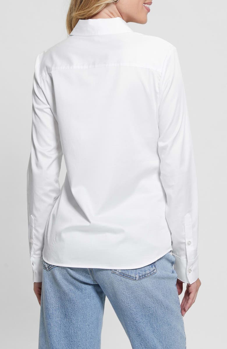 GUESS Roxane Embroidered Stretch Cotton Poplin Button-Up Shirt, Alternate, color, 