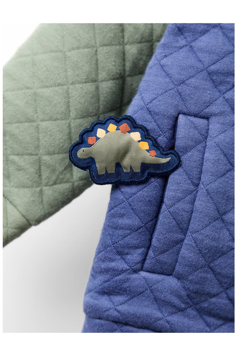 Kids' Dinosaur Appliqué Hooded Bomber Jacket, Alternate, color, INDIGO