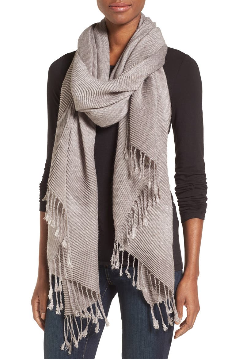 Fringe Textured Wrap, Alternate, color, GREY GULL