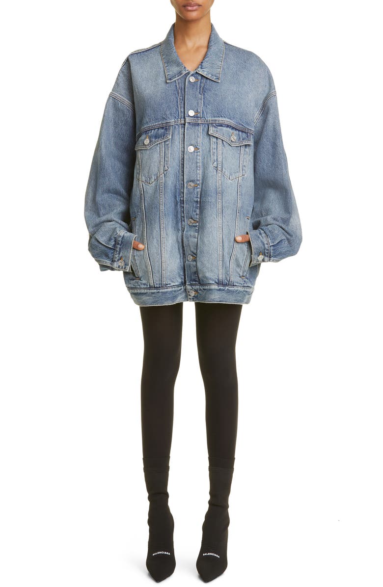Balenciaga Oversize Denim Jacket, Alternate, color,