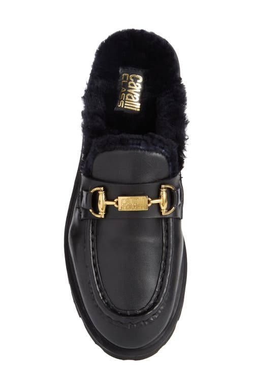 ROBERTO CAVALLI ROBERTO CAVALLI CORTINA FAUX FUR LUG LOAFER MULE