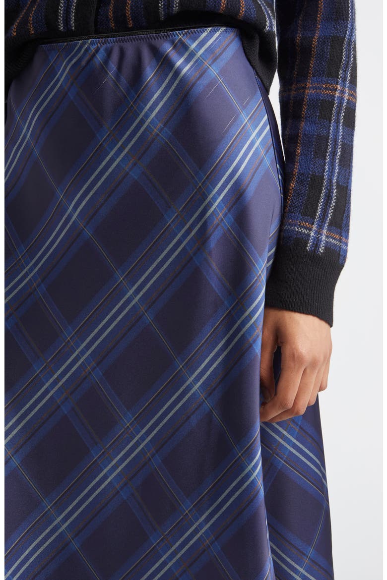 Plaid Satin Slipskirt, Alternate, color, CASPIAN