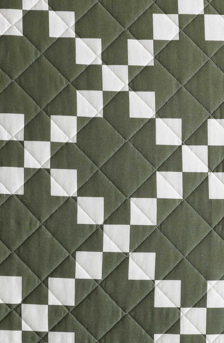 Eddie Bauer Diamond Floral Cotton Twin Quilt & Sham Set, Alternate, color, Green