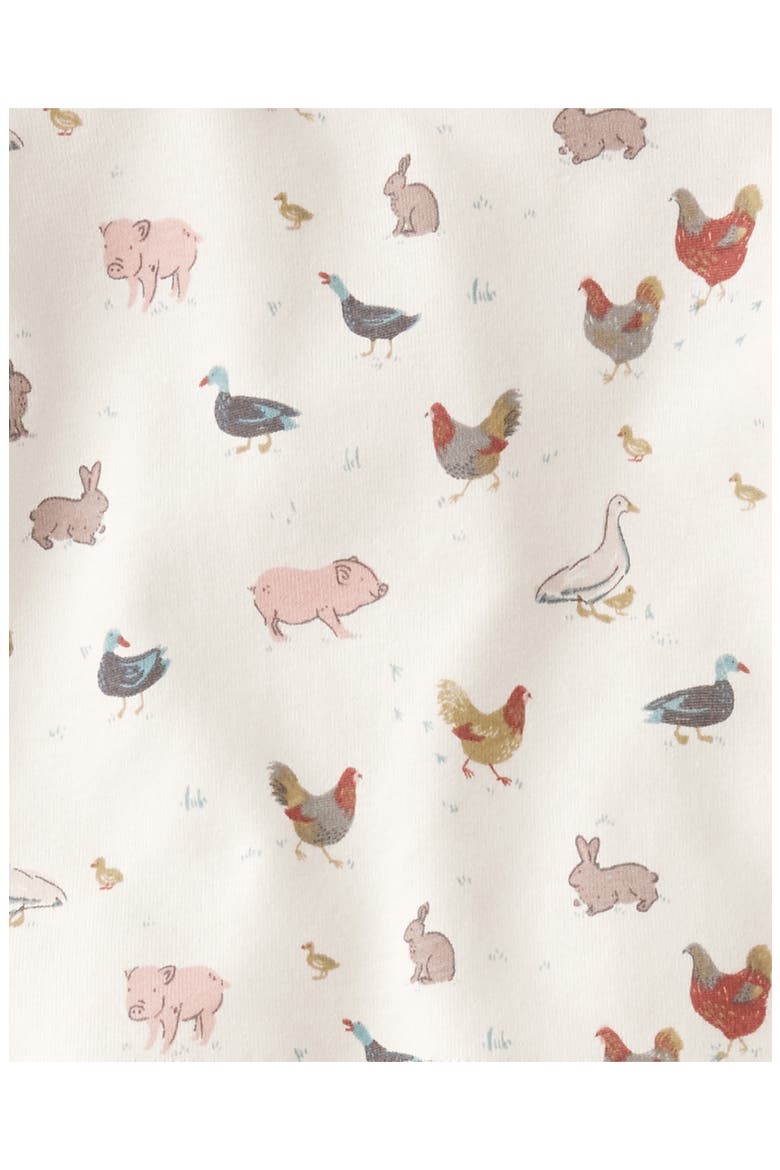 Print Fitted Organic Cotton Two-Piece Pajamas, Alternate, color, LP FARM FRIENDS