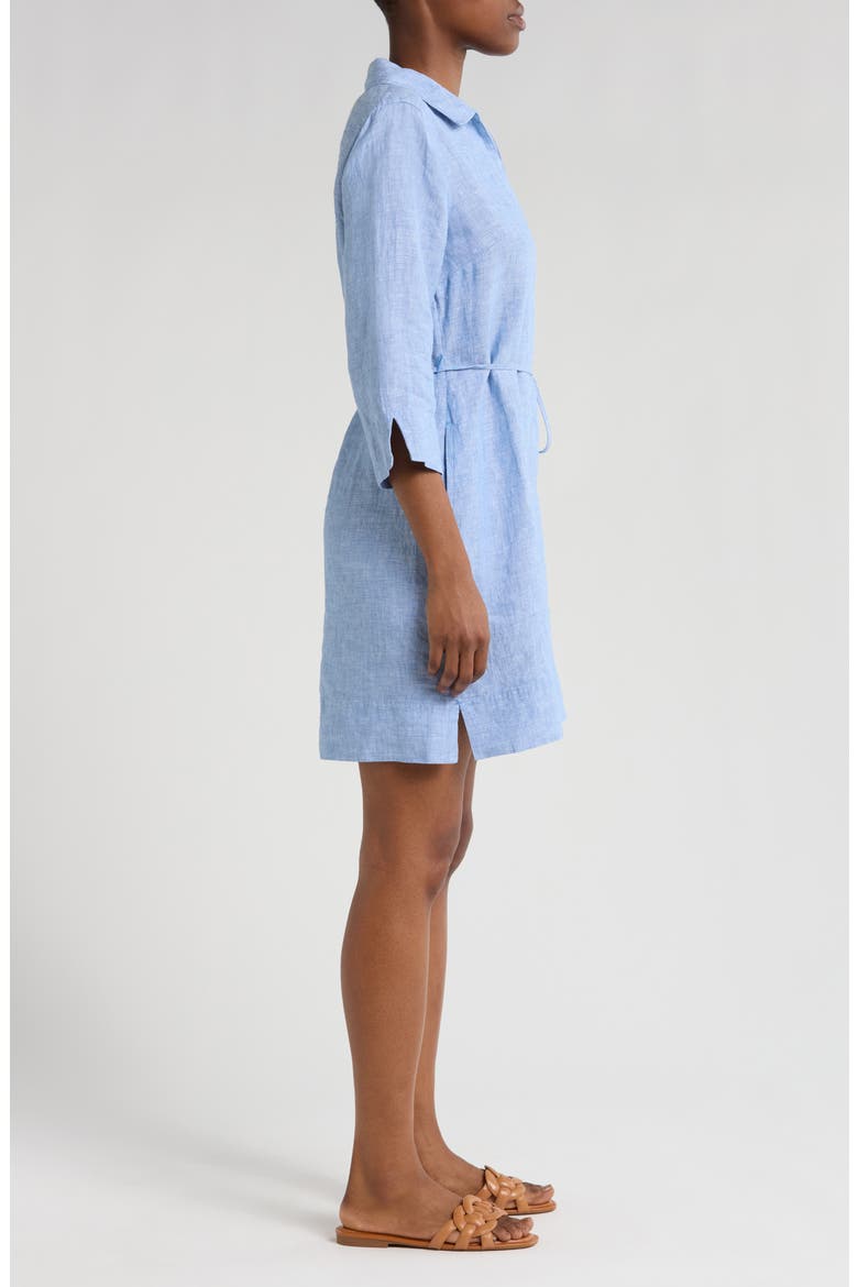 Two Palms Linen Shirtdress, Alternate, color, BUCCANEER BLUE