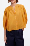 Madewell Shirred Voile Button-Up Top