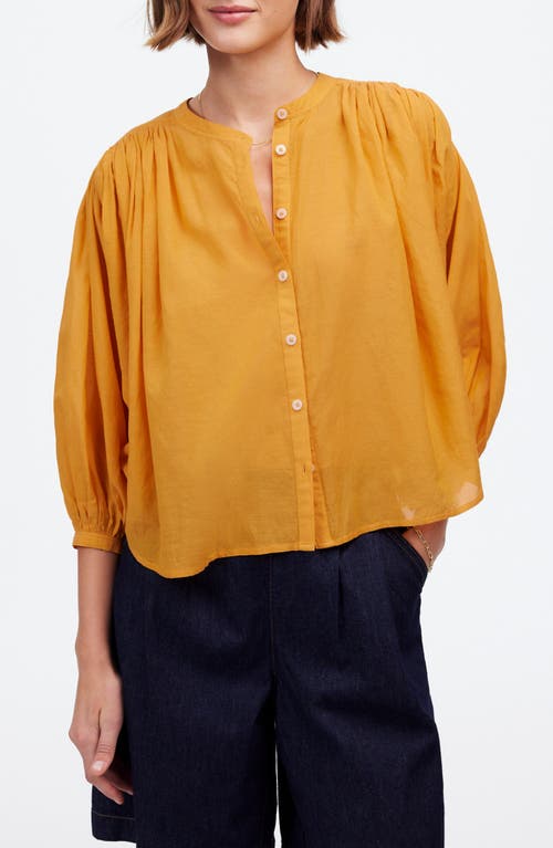 MADEWELL MADEWELL SHIRRED VOILE BUTTON-UP TOP