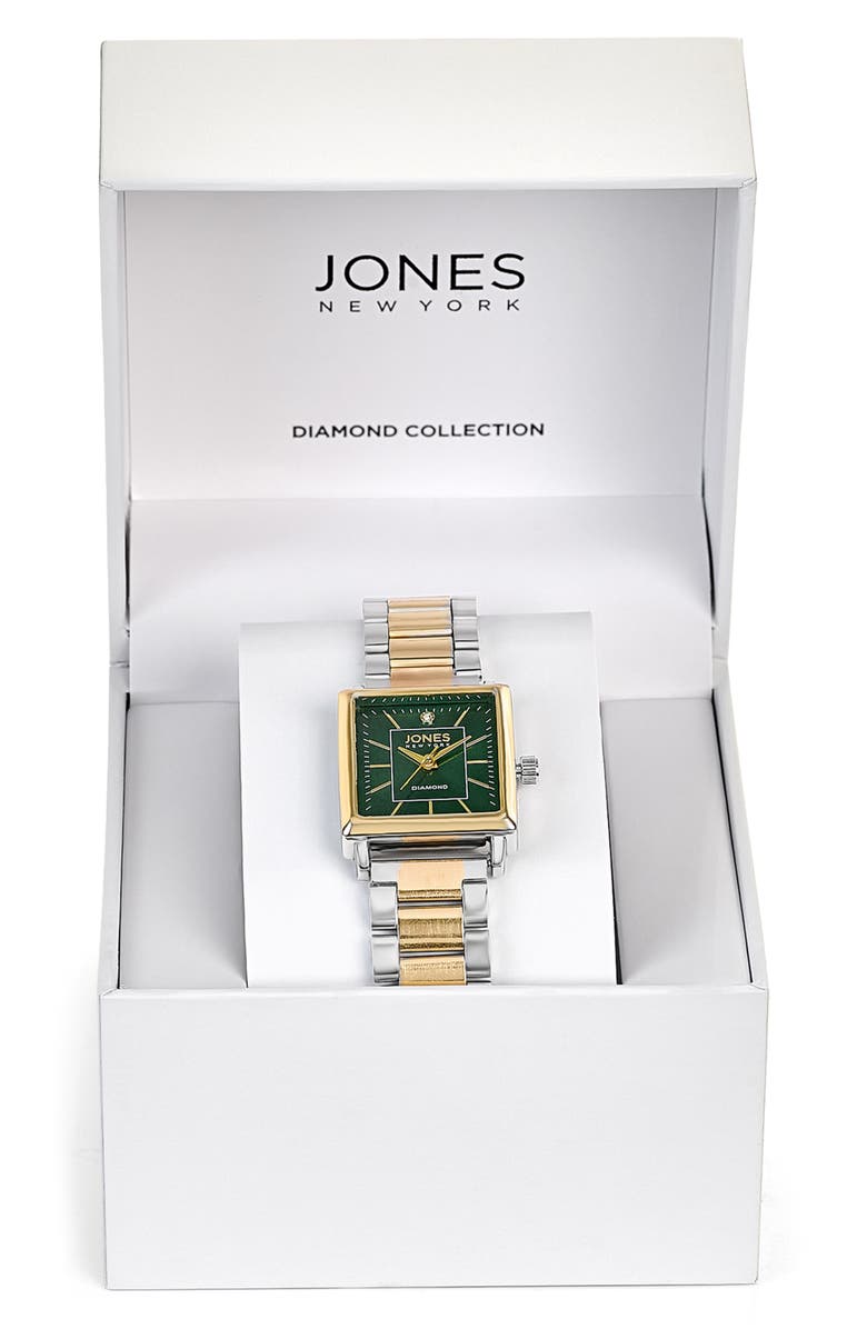 Jones New York Diamond Two-Tone Bracelet Watch, 24mm x 27mm, Alternate, color, Silver