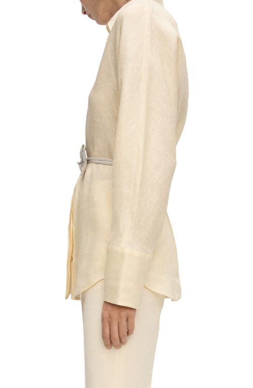 Shop Mango Polished Button Linen Shirt