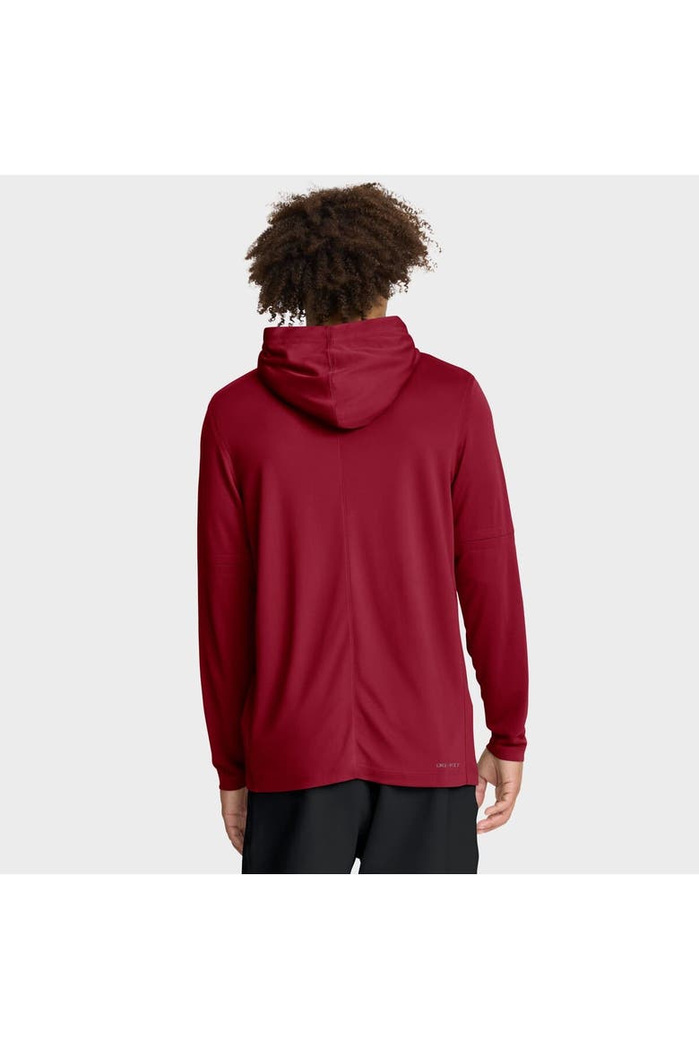 Men's Jordan Brand Crimson Oklahoma Sooners 2025 Sideline Performance Long Sleeve Hoodie T-Shirt, Alternate, color, Crimson