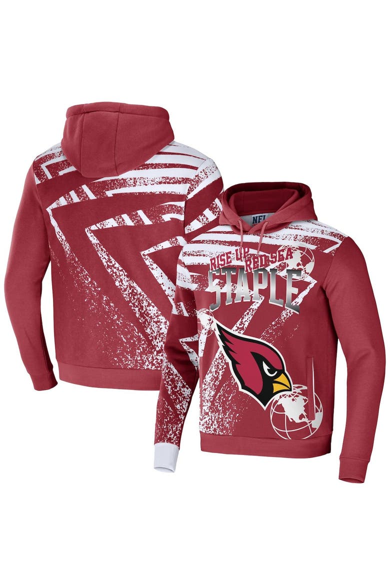 Men's NFL x Staple Cardinal Arizona Cardinals All Over Print Pullover Hoodie, Main, color, Cardinal