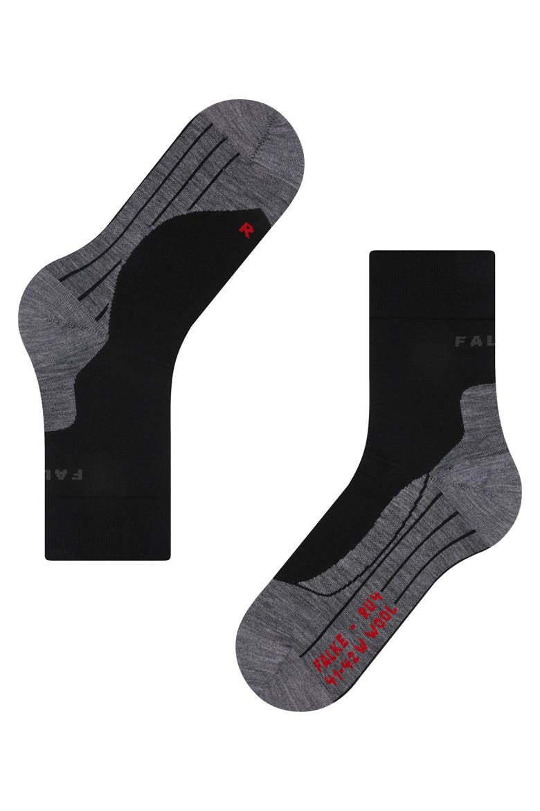 RU4 Endurance Wool Running Socks, Alternate, color, Black-Mix