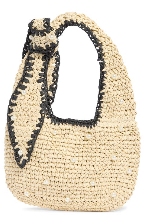 Faux Pearl Shoulder Bag