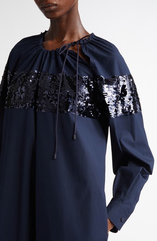 Max Mara Samuele Sequin Long Sleeve Maxi Dress In Ultramarine