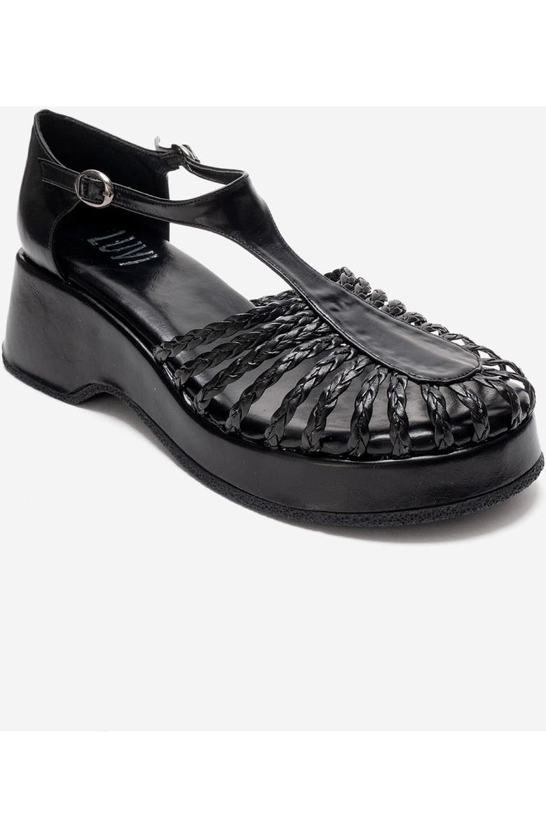 Prologue Shoes Barry Woven Wedge Sandal, Main, color, Black