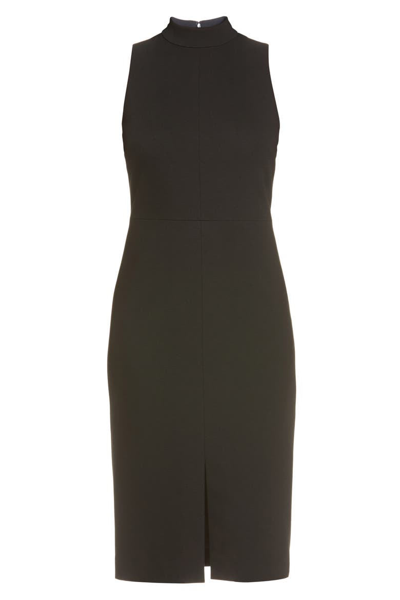 Italian Ponte Knit Sheath Dress, Alternate, color, BLACK