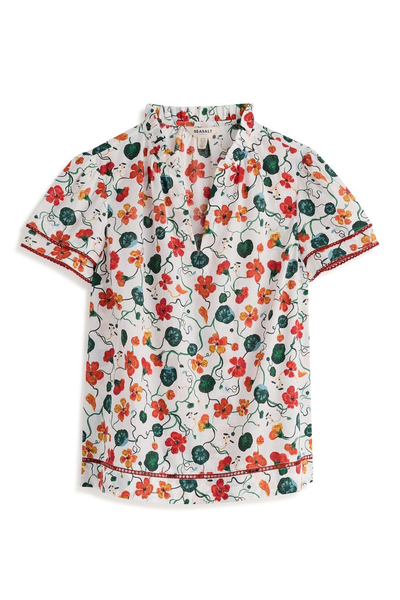 Wild Lily Organic Cotton Top, Alternate, color, NASTURTIUM PRESS CHALK