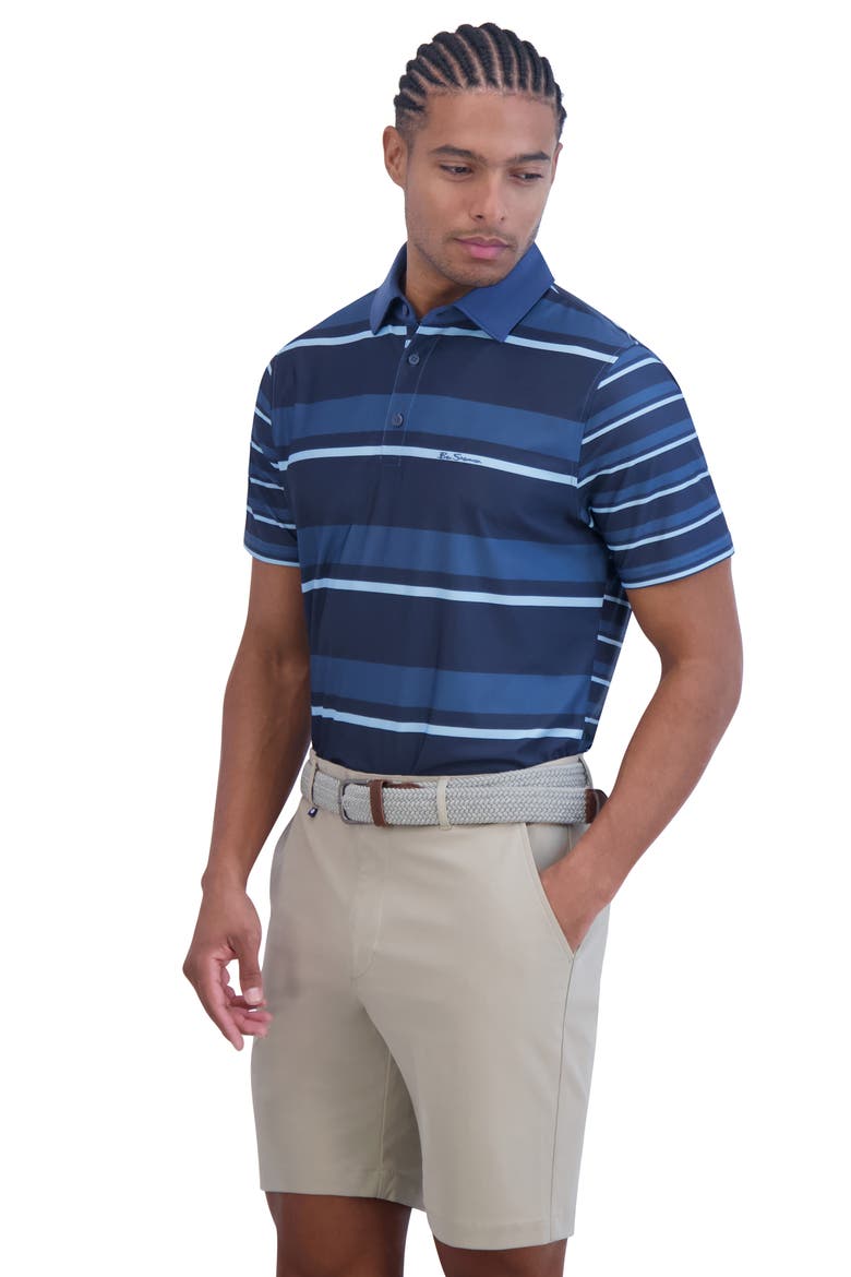 Mixed Stripe Tech Jersey Polo, Alternate, color, SEA