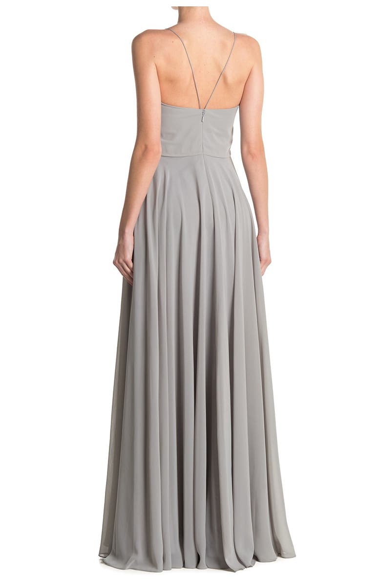 Jenny Yoo Inesse Blouson Chiffon A-Line Gown, Alternate, color, 