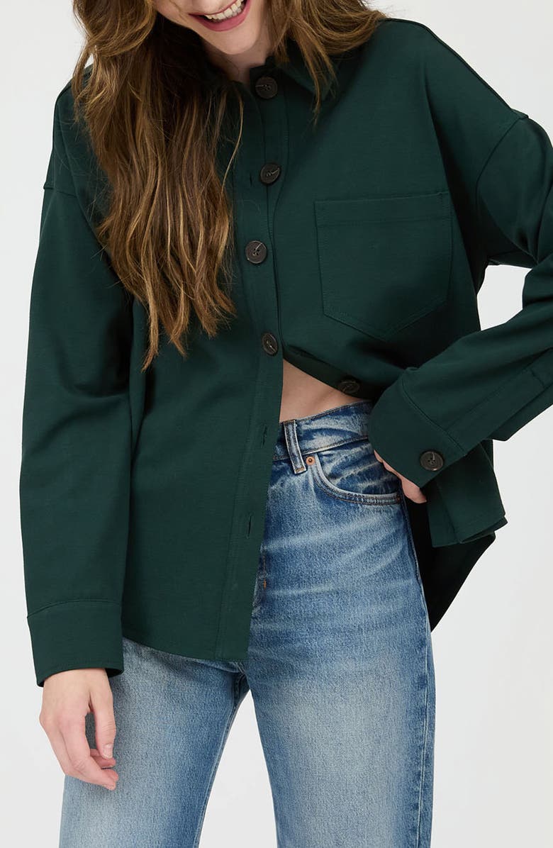 Blu Pepper Oversize Shacket, Main, color, Hunter Green