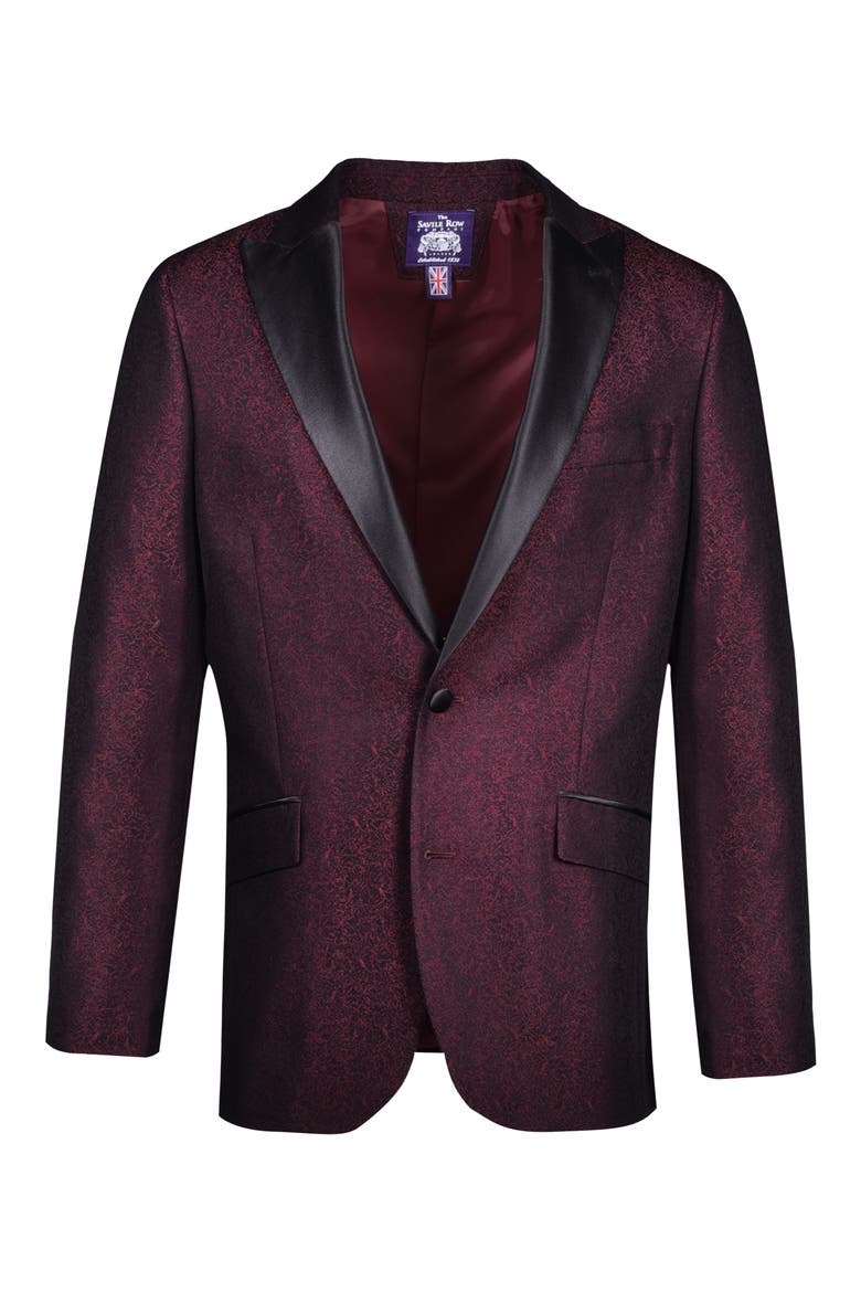 Two Button Peak Lapel Evening Jacket, Main, color, BURGUNDY