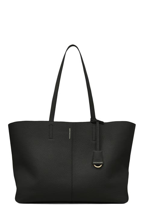 Large Leather Snap Soft Tote