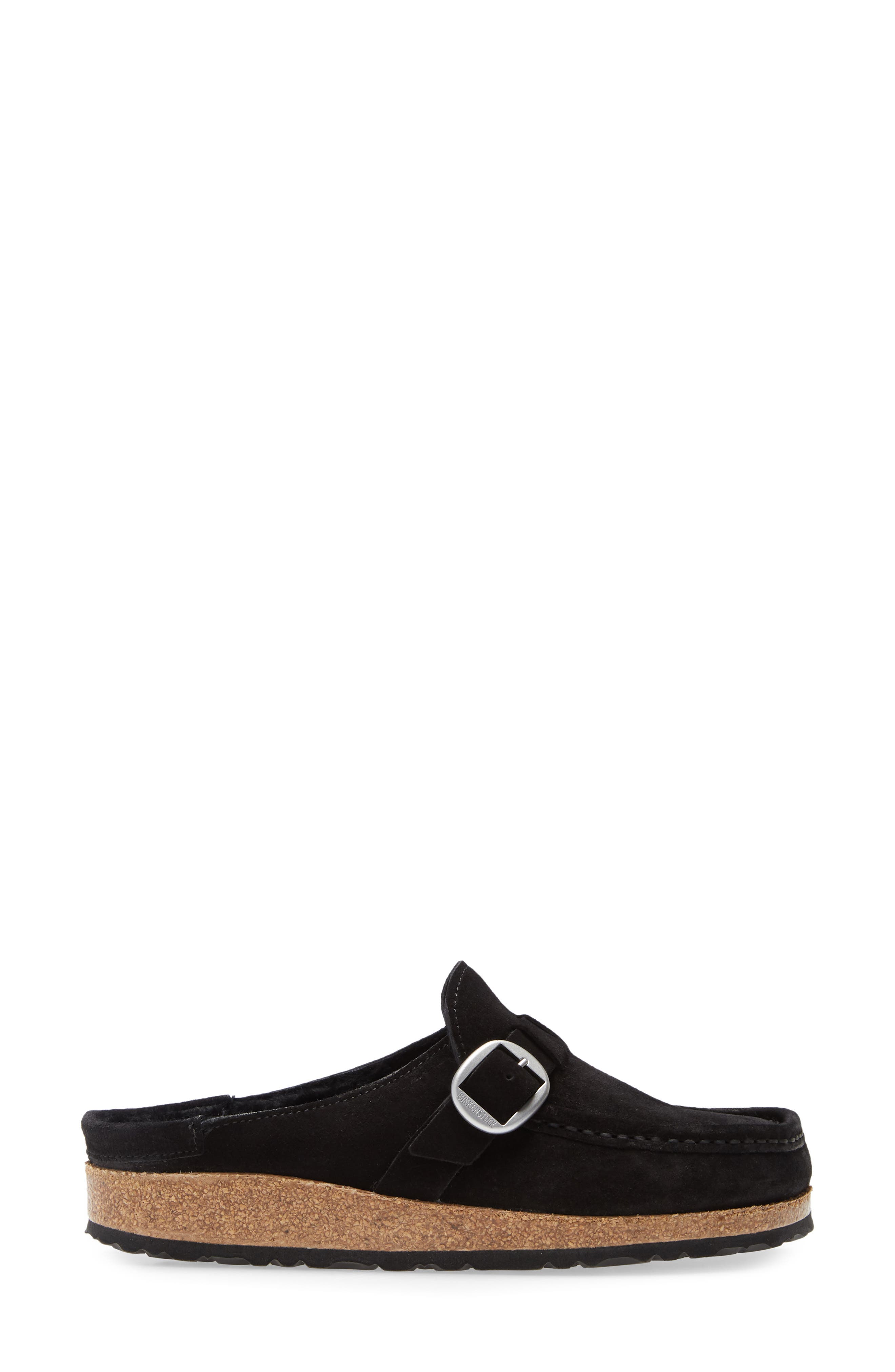 Birkenstock Buckley Genuine Shearling Mule, Alternate, color, Black Shearling