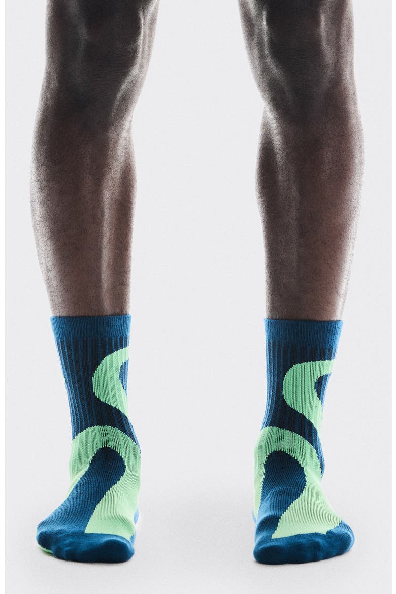 Liquid Logo High 2-Pack Socks, Main, color, TEMPEST/ HONEYDEW