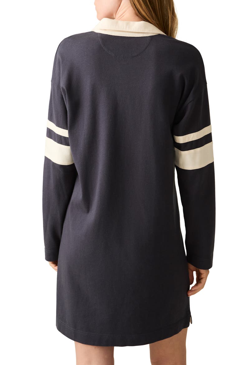 Long Sleeve Organic Cotton Polo Dress, Alternate, color, SEA STORM