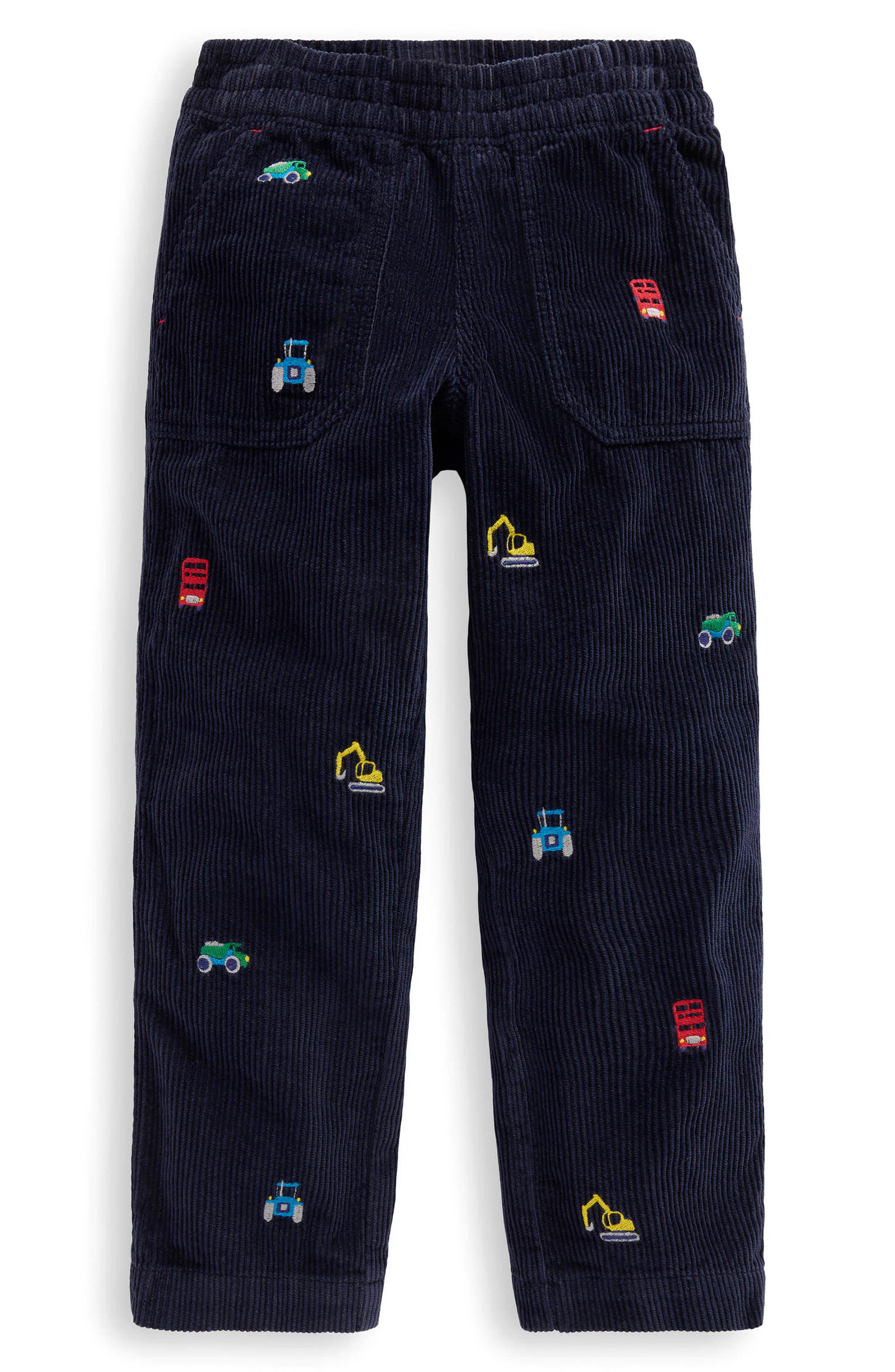 Mini Boden Kids' Construction Embroidered Corduroy Pull-On Pants ...