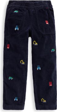 Mini Boden Kids' Construction Embroidered Corduroy Pull-On Pants