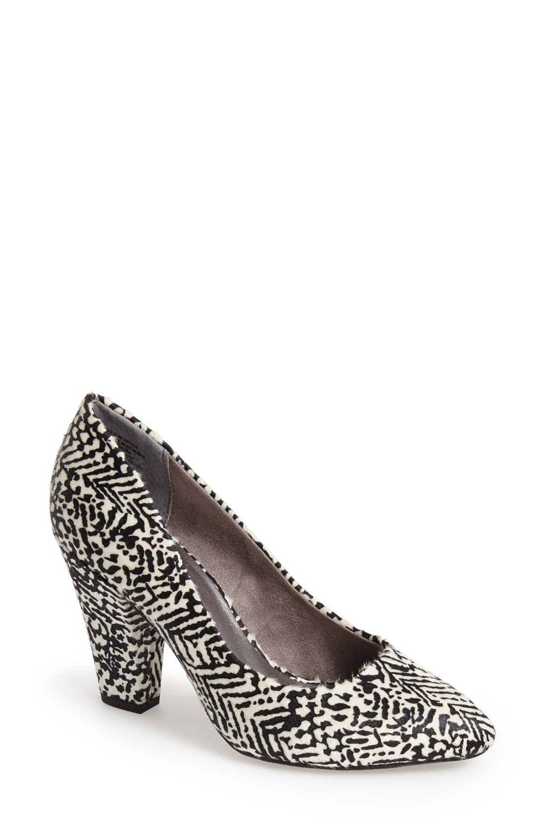 'Penthouse' Faux Calf Hair Pump, Main, color, WHITE/ BLACK PONY