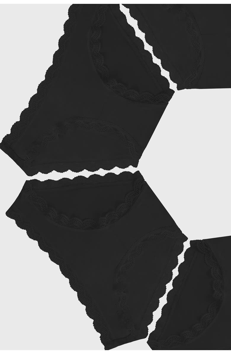 Stripe & Stare Original Knicker Four Pack, Alternate, color, Black