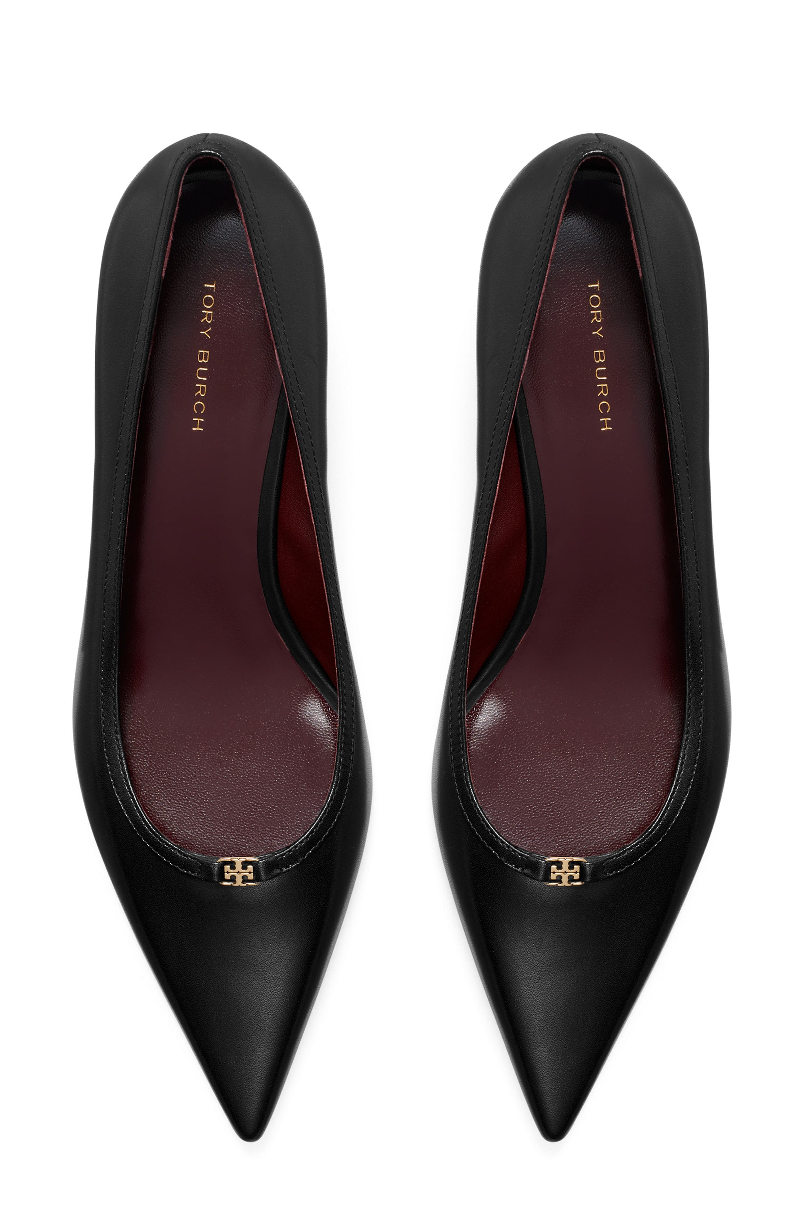 Tory Burch Double T Buckle Kitten Heel Pump, Alternate, color, Perfect Black / Perfect Black