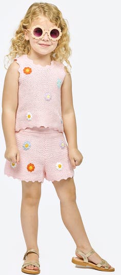 Kids' Embroidered Appliqué Open Stitch Shorts
