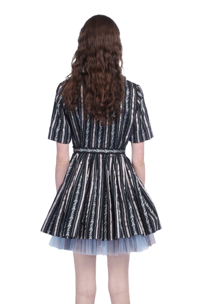 Ribbon Roses Belted Mini Dress, Alternate, color, BLACK MULTI