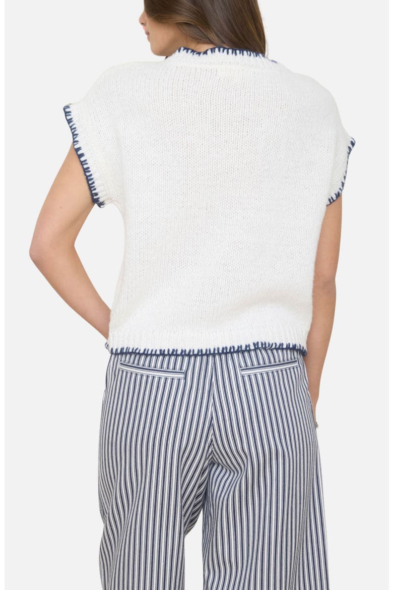Fish Short Sleeve Sweater, Alternate, color, CREAM