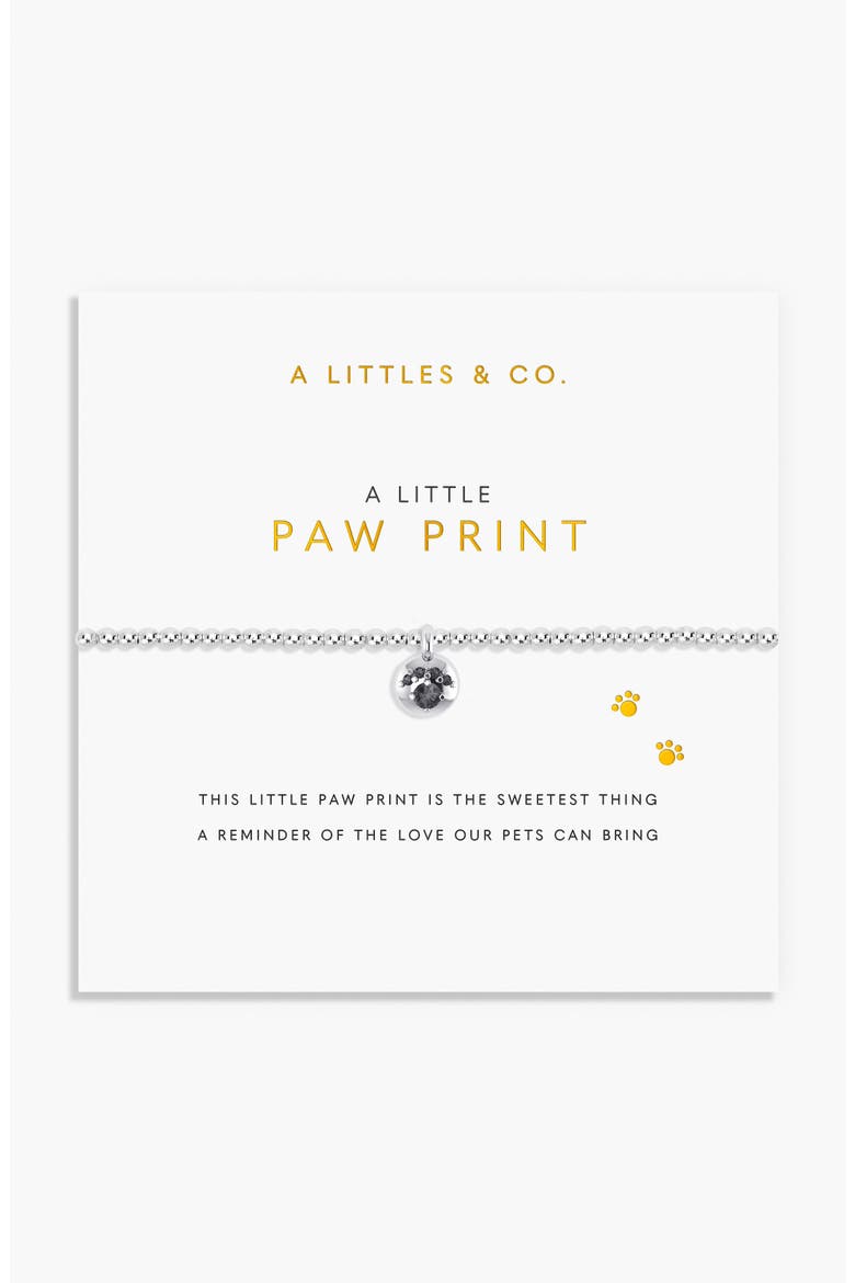 A Little 'Paw Print' Bracelet, Main, color, Metallic Silver