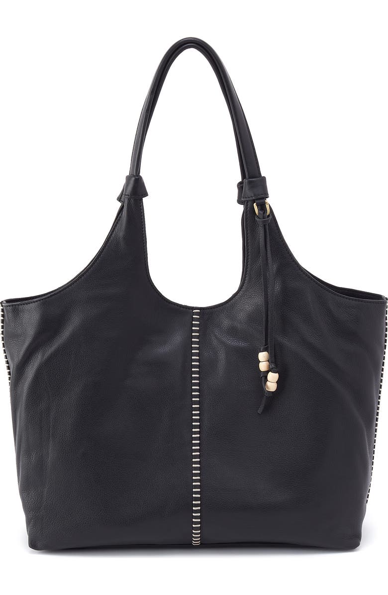 HOBO La Jolla Leather Tote, Main, color, Black
