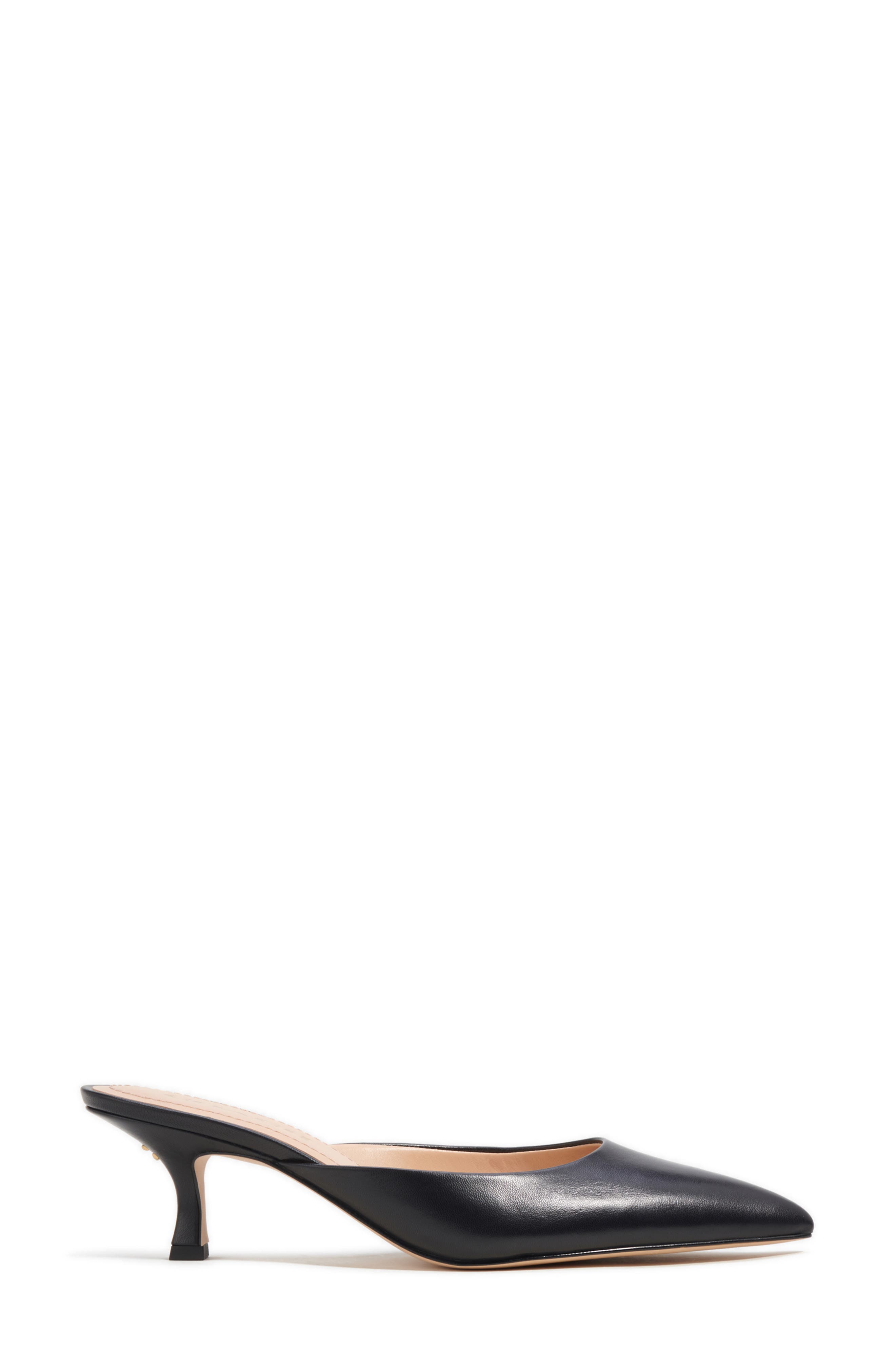 Renn Kitten Heel Mule, Alternate, color, BLACK