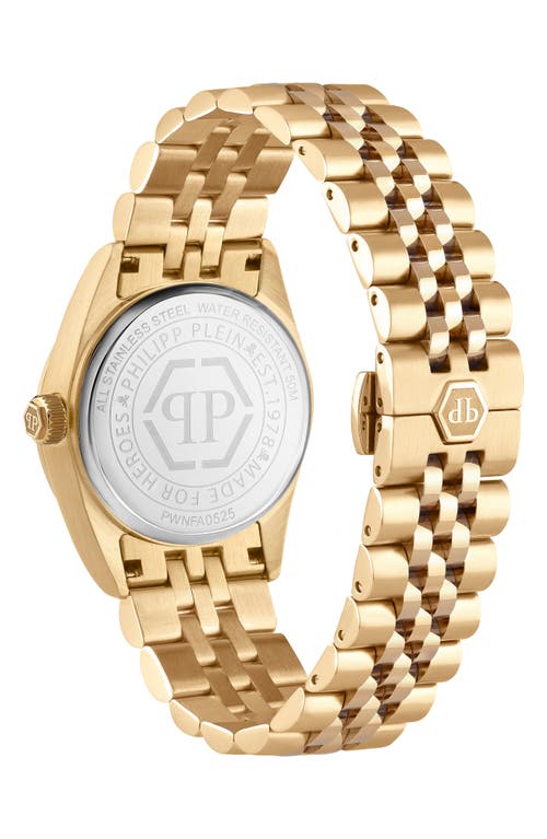 Philipp Plein Date Superlative Crystal Watch In Ip Yellow Gold