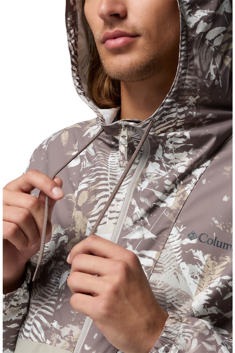 Spire Valley Print Water Repellent Windbreaker, Alternate, color, IRON GEOFERN/ FLINT GREY