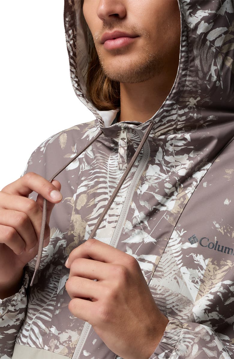 Columbia Spire Valley Print Water Repellent Windbreaker, Alternate, color, Iron Geofern/ Flint Grey