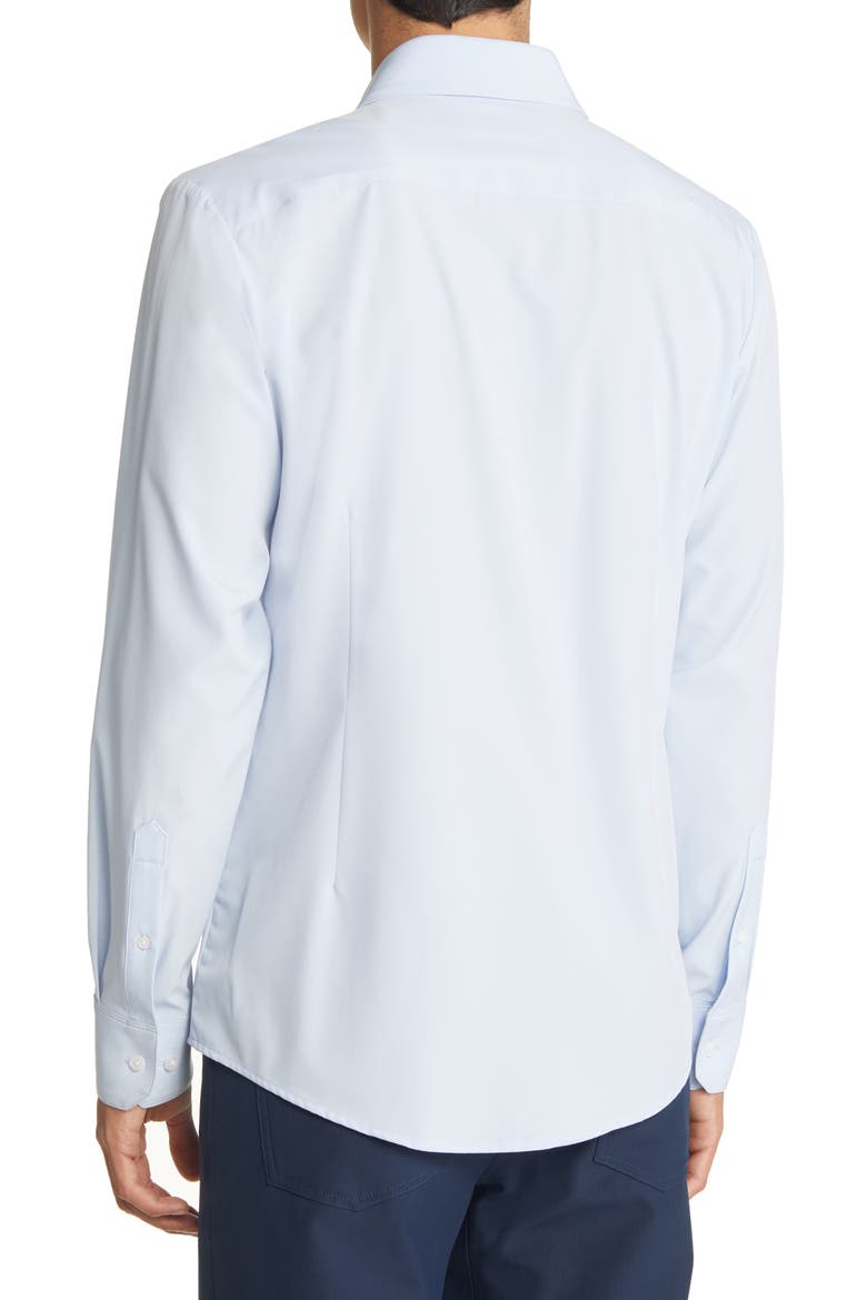 Men's Leeward Trim Fit Solid Performance Button-Up Shirt, Alternate, color, LIGHT BLUE SOLID