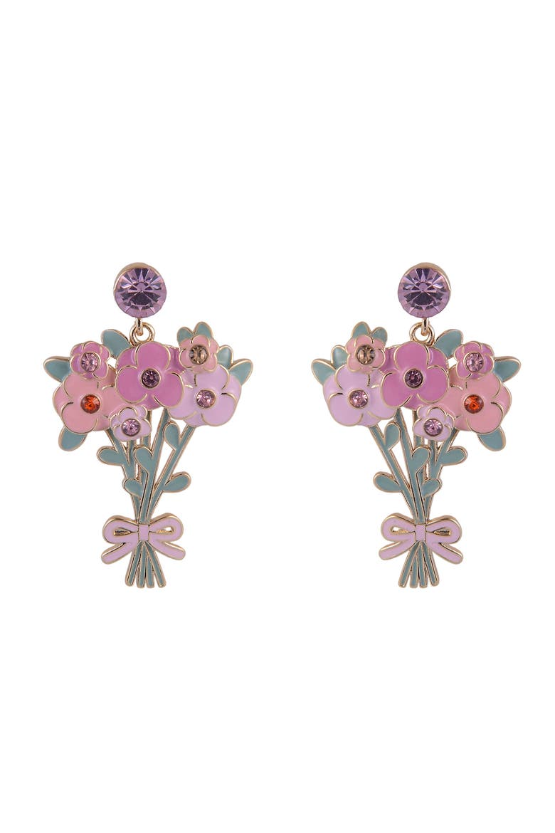 Flower Bouquet Earrings, Alternate, color, Pink