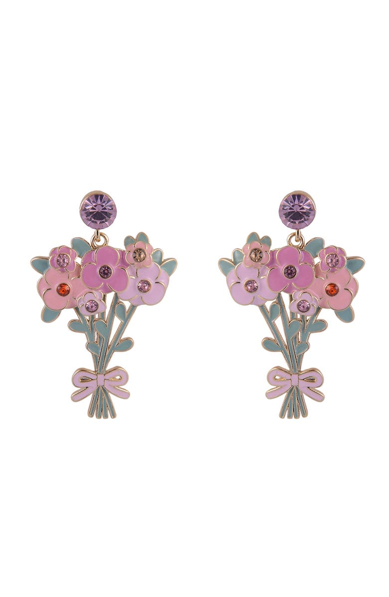 Hallmark Flower Bouquet Earrings, Alternate, color, Pink