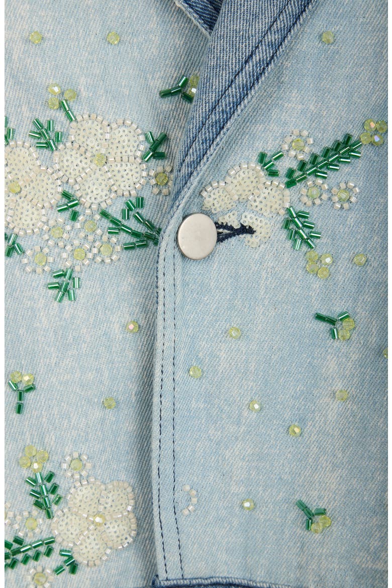 Beaded Denim Cardigan, Alternate, color, DENIM