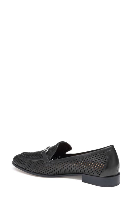 Johnston & Murphy Ali Perforated Bit Loafer In Black Glove