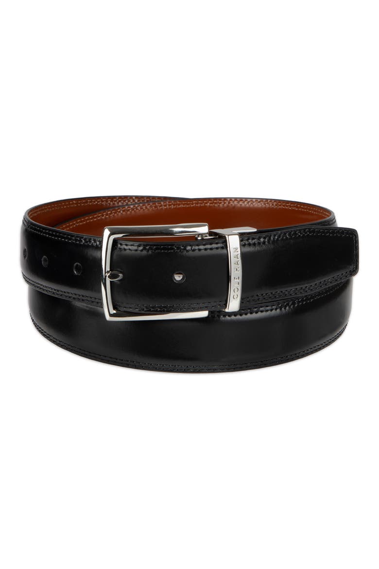 Reversible Leather Belt, Alternate, color, BLACK/ BRITISH TAN
